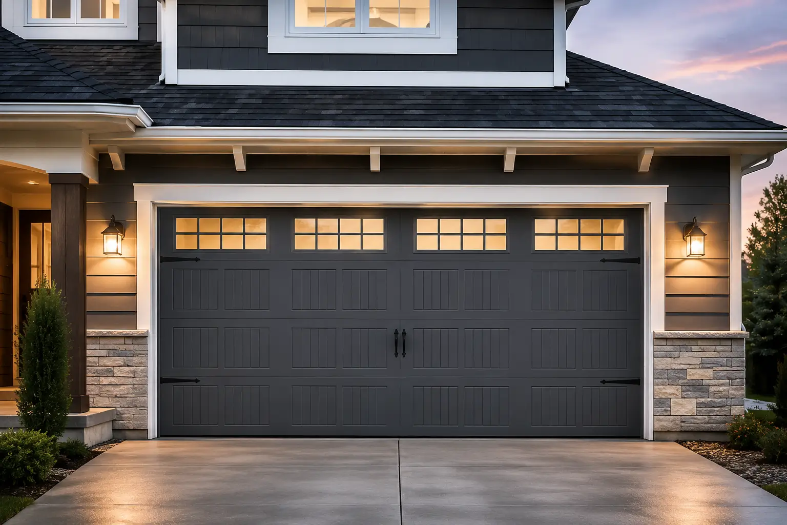 Garage door system and hardware