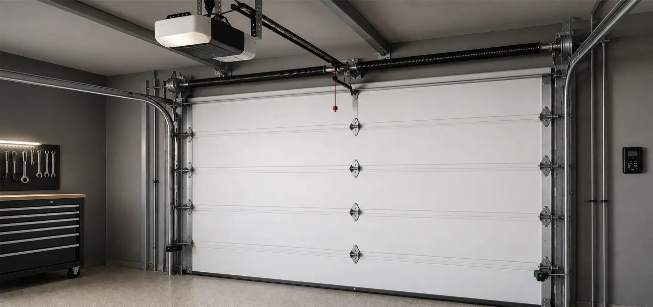 Garage door panels hardware springs tracks and opener in Westfield IN